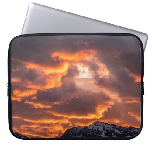 Vibrant Sky on Fire Sunset Laptop Sleeve
