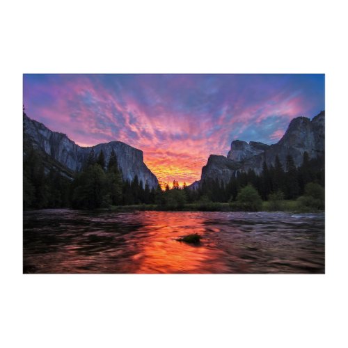 Vibrant Sky  Yosemite Valley Acrylic Print