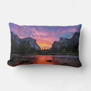 Vibrant Sky Yosemite Valley Lumbar Pillow