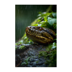 Vibrant Snake in Rainforest Rain Acrylic Print