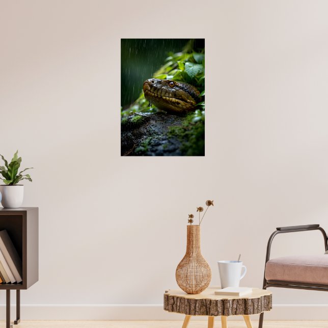 Vibrant Snake in Rainforest Rain Poster (Living Room 3)