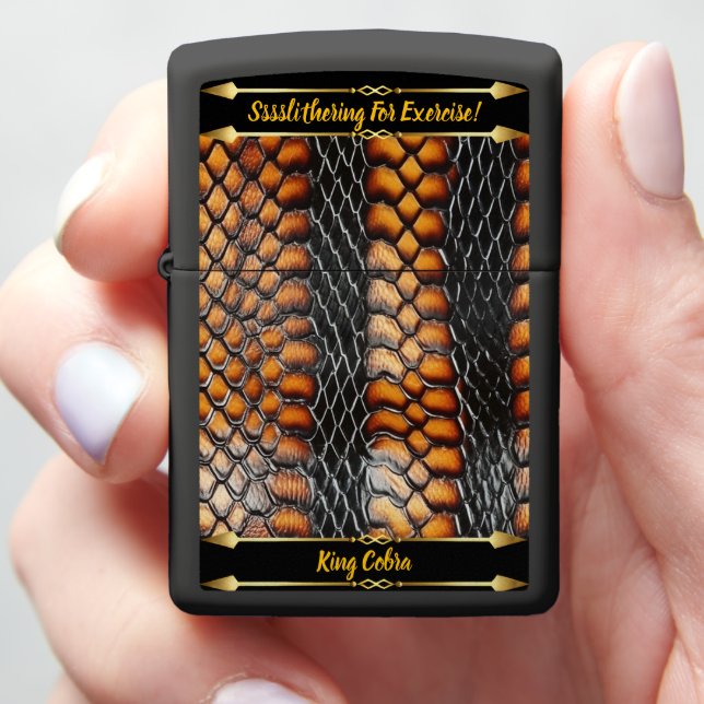 Vibrant snake skins' natural elegance zippo lighter (In Hand)