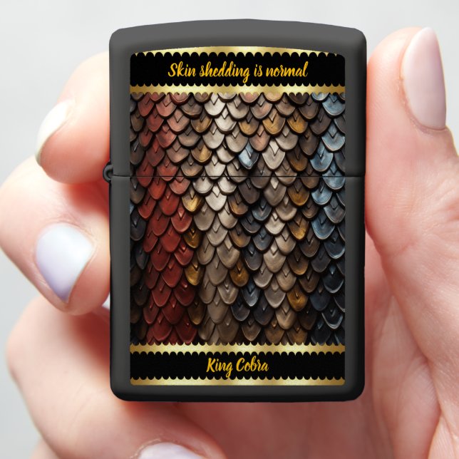 Vibrant snakeskin patterns in nature zippo lighter (In Hand)