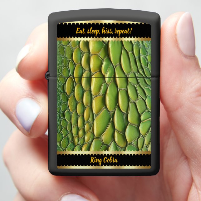 Vibrant snakeskin patterns in sunlight zippo lighter (In Hand)