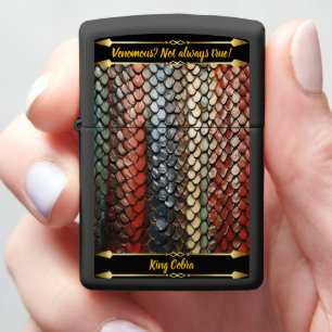 Vibrant snakeskin revealing nature's art zippo lighter