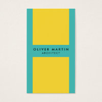 Vibrant Social Media Color Block Yellow Turquoise Business Card