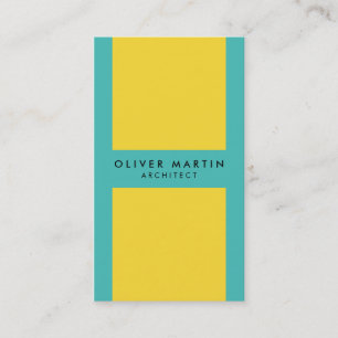 Vibrant Social Media Color Block Yellow Turquoise Business Card