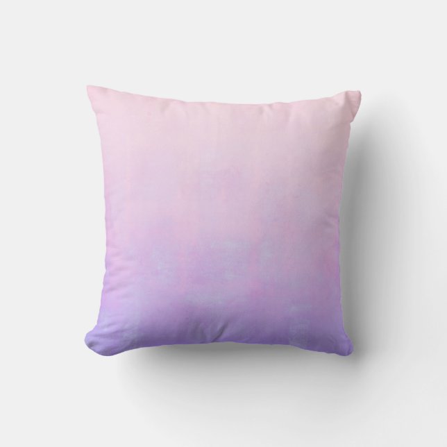 Vibrant soft Pink Purple Blue rustic Throw Pillow (Front)