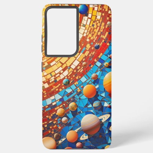 Vibrant Solar Mosaic Artful Colorful tiles Samsung Galaxy S21 Ultra Case
