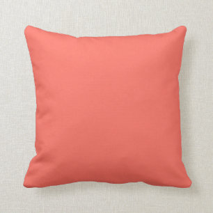 Vibrant Solid Coral Color Throw Pillow
