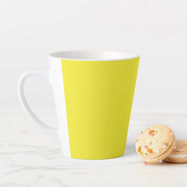 Vibrant Solid Yellow Background  Latte Mug (In Situ)
