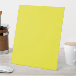 Vibrant Solid Yellow Background Pedestal Sign