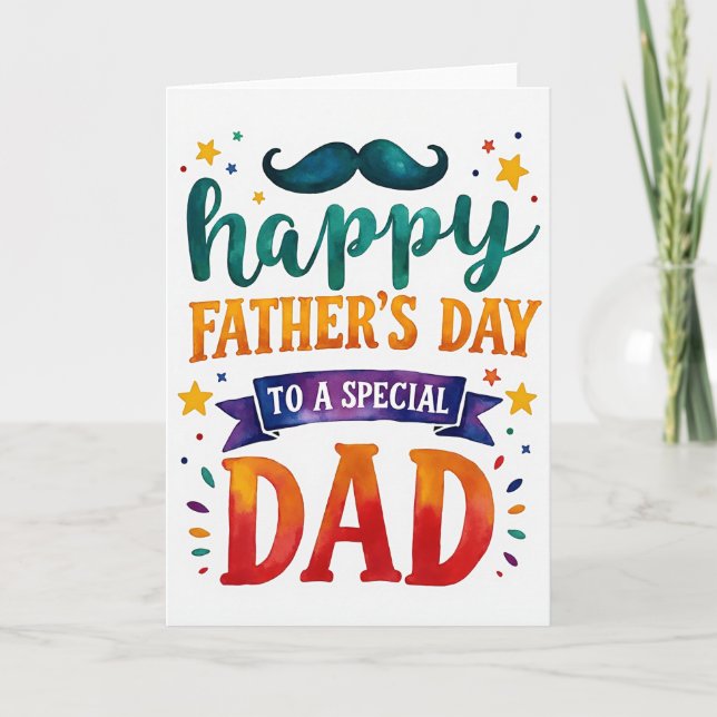 Vibrant Special Dad Card (Front)