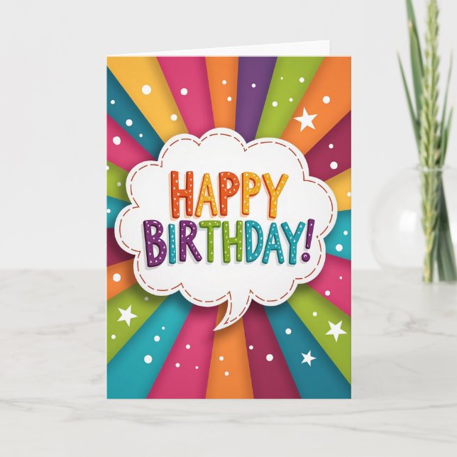Vibrant Speckled Birthday Card (Front)