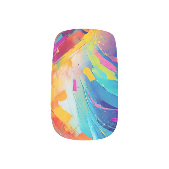 Vibrant Spectrum Minx Nail Art (Left Thumb)