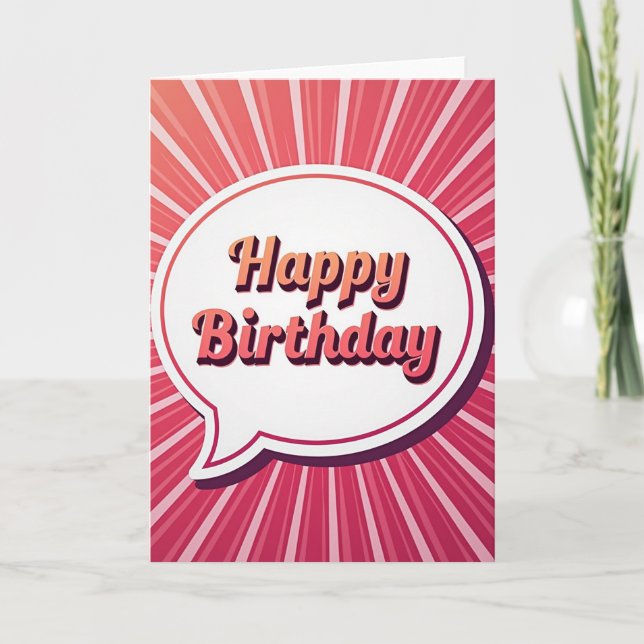 Vibrant Speech Bubble Birthday Card (Front)