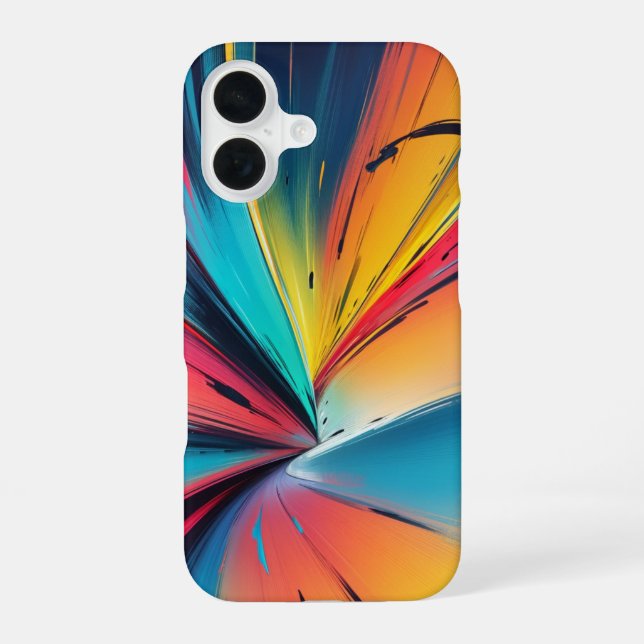 Vibrant Speed Burst Neon Abstract Energy Art iPhone Case (Back)
