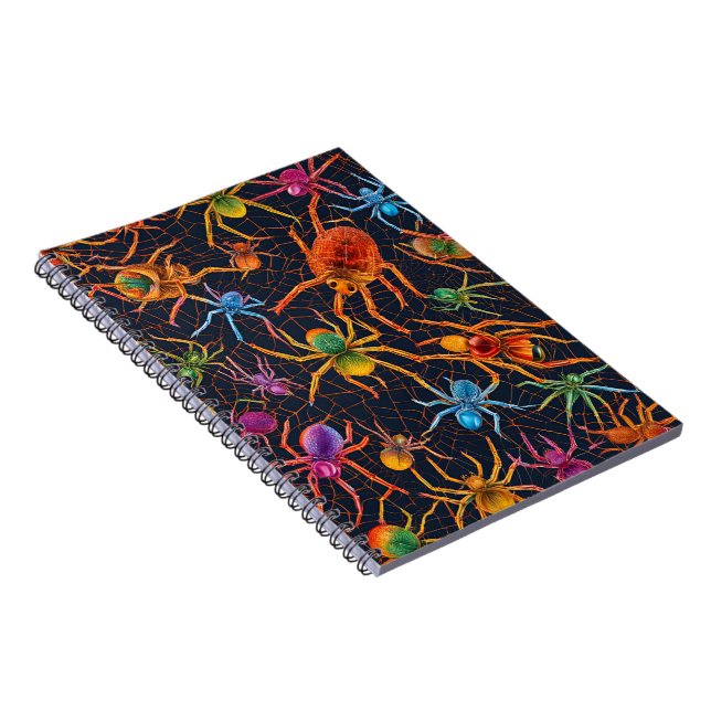 Vibrant Spider Web Notebook – Colorful Design (Right Side)