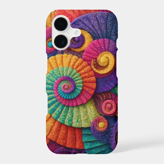 Vibrant Spiral Abstract Patterns iPhone Case (Back)