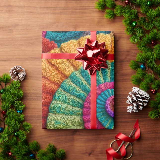 Vibrant Spiral Abstract Patterns Wrapping Paper (Holiday Gift)