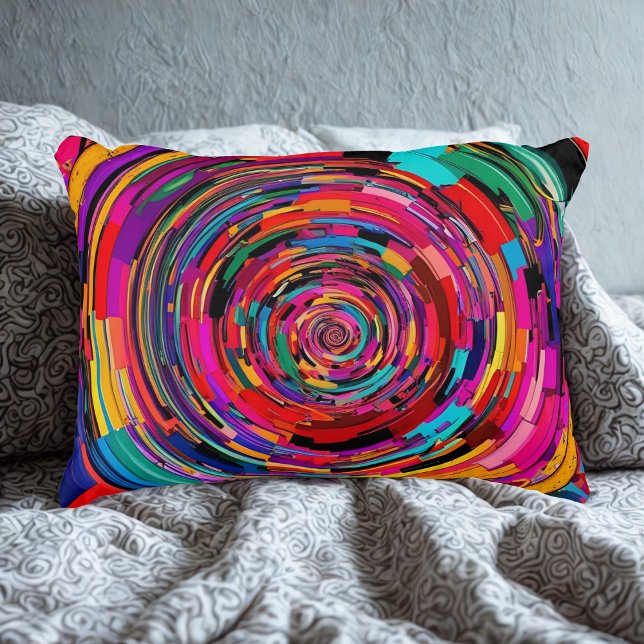 Vibrant Spiral Art Accent Pillow (Creator Uploaded)