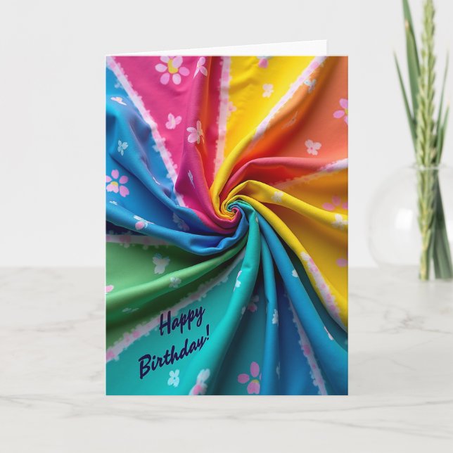 Vibrant Spiral Birthday Card (Front)