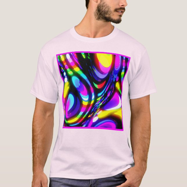 Vibrant Spiral Fantasy Pattern T-Shirt (Front)