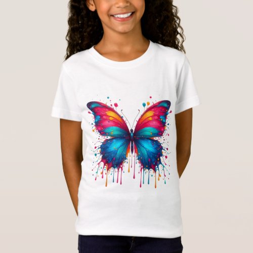 Vibrant Splash Butterfly T_Shirt