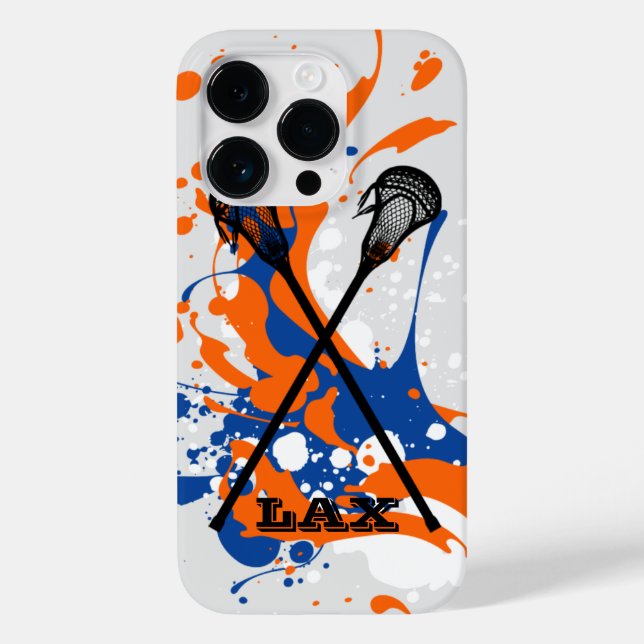 Vibrant Splash Lacrosse Sticks Personalized Case-Mate iPhone Case (Back)