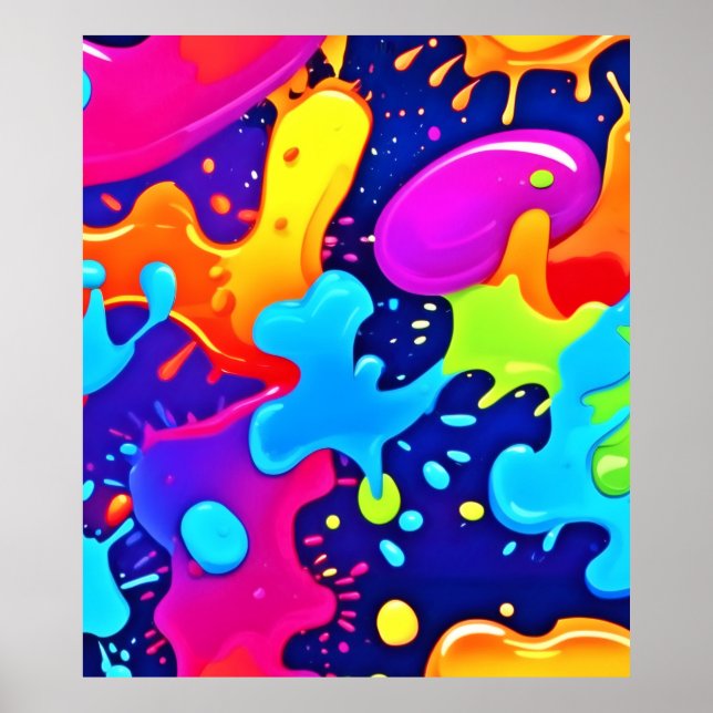 Vibrant Splash of Color Art Explosion Poster (Front)