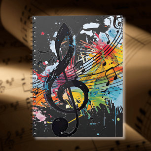 Vibrant Splashy Music Lover's Spiral Notebook