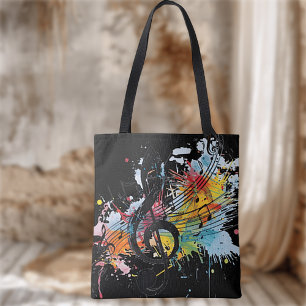 Vibrant Splashy Music Lover's Tote Bag