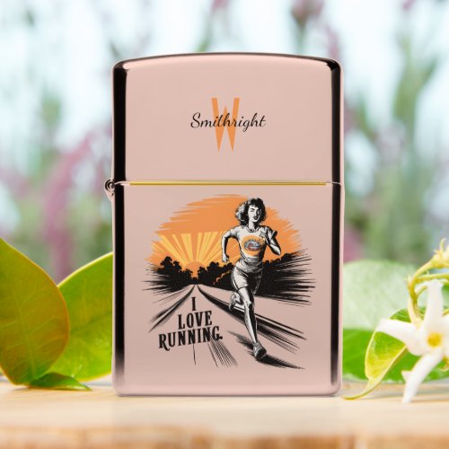 Vibrant Splatter I Love Running  Monogram Zippo Lighter