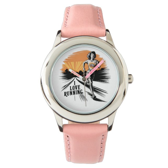 Vibrant Splatter I Love Running  Watch (Front)