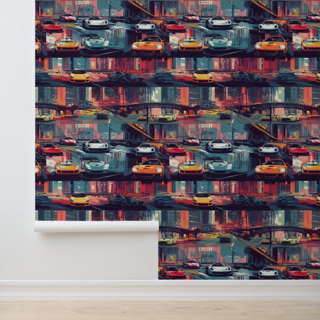 Vibrant sports car wallpaper for automotive fans wallpaper  (Application)