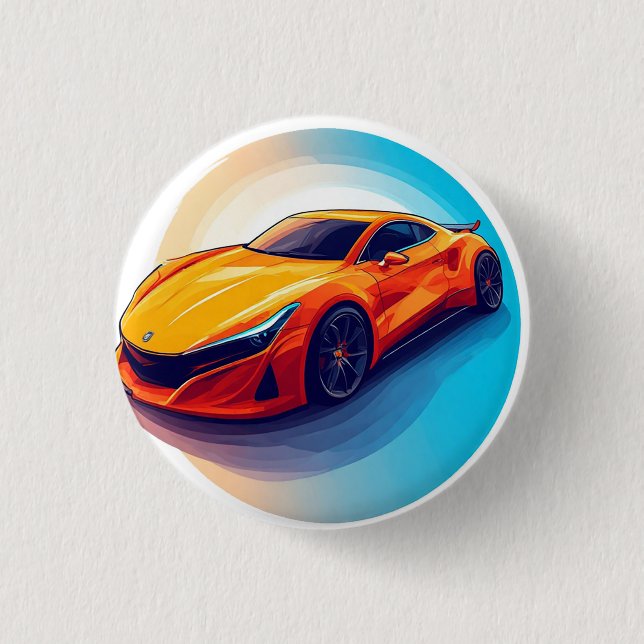 Vibrant Sports Car with Modern Design Button (Front)