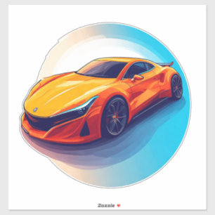 Vibrant Sports Car with Modern Design Sticker