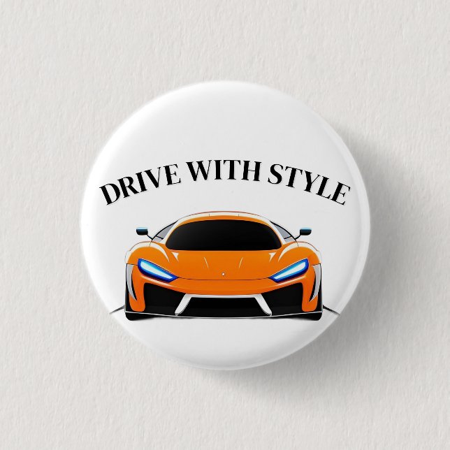 Vibrant Sports Car with Neon Glow Button (Front)