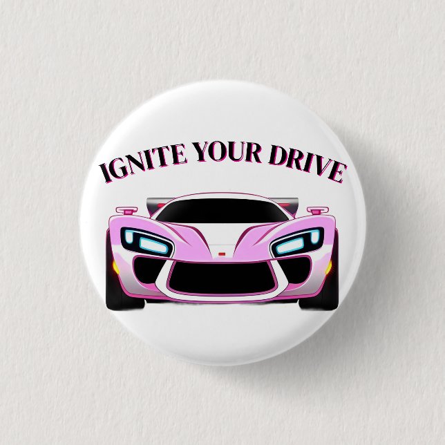 Vibrant Sports Car with Neon Glow Button (Front)