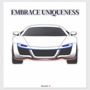 Vibrant Sports Car with Neon Glow Sticker