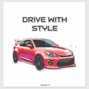 Vibrant Sports Car with Splash of Colors Sticker
