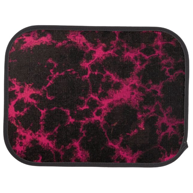 Vibrant Spotted Pink and Black Flames Car Floor Mat (Rear)