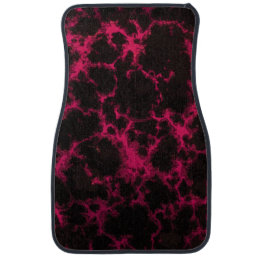 Vibrant Spotted Pink and Black Flames Car Mat