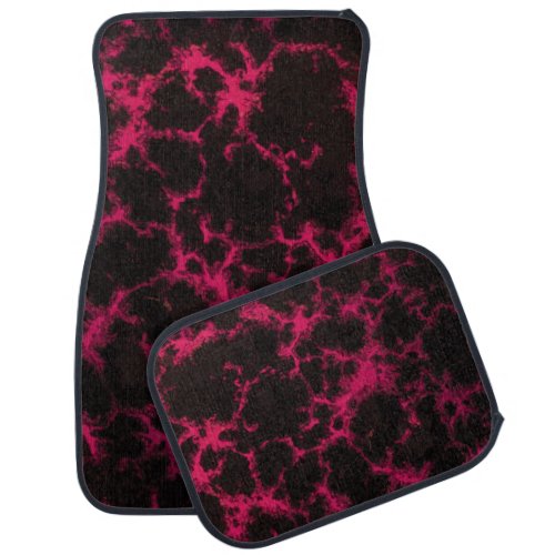 Vibrant Spotted Pink and Black Flames Car Mat