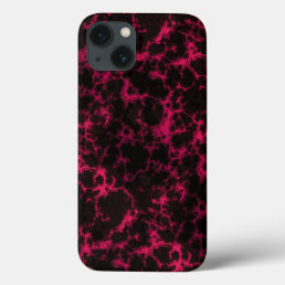 Vibrant Spotted Pink and Black Flames iPhone 13 Case