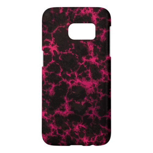 Vibrant Spotted Pink and Black Flames Samsung Galaxy S7 Case