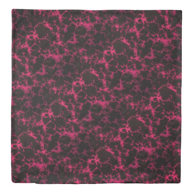 Vibrant Spotted Pink and Black Flames Duvet Cover (Front)