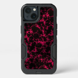 Vibrant Spotted Pink and Black Flames iPhone 13 Case