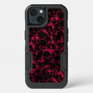 Vibrant Spotted Pink and Black Flames iPhone 13 Case