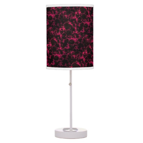 Vibrant Spotted Pink and Black Flames Table Lamp